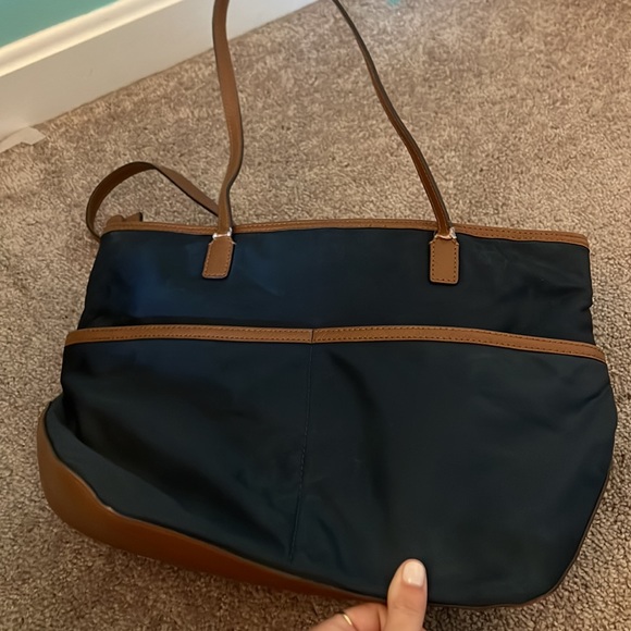 Michael Kors Kempton Navy Blue and Brown Purse - Picture 4 of 5